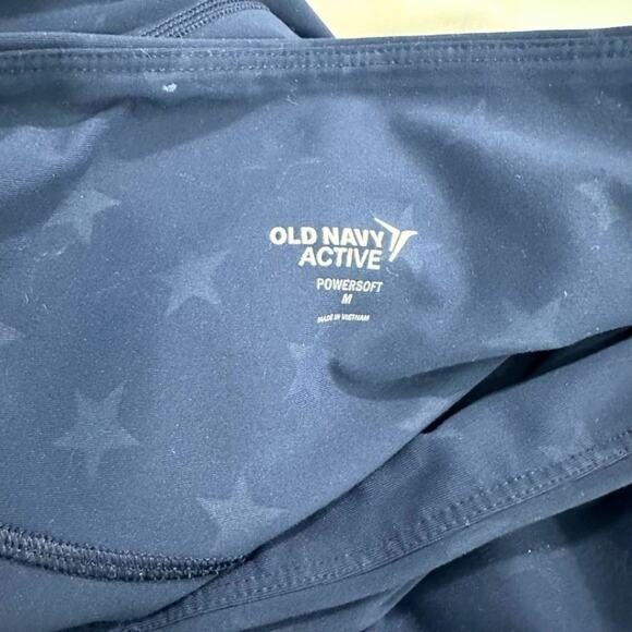 Old Navy Active High-Waisted PowerSoft Crop Leggings Blue with Star M - Picture 5 of 11